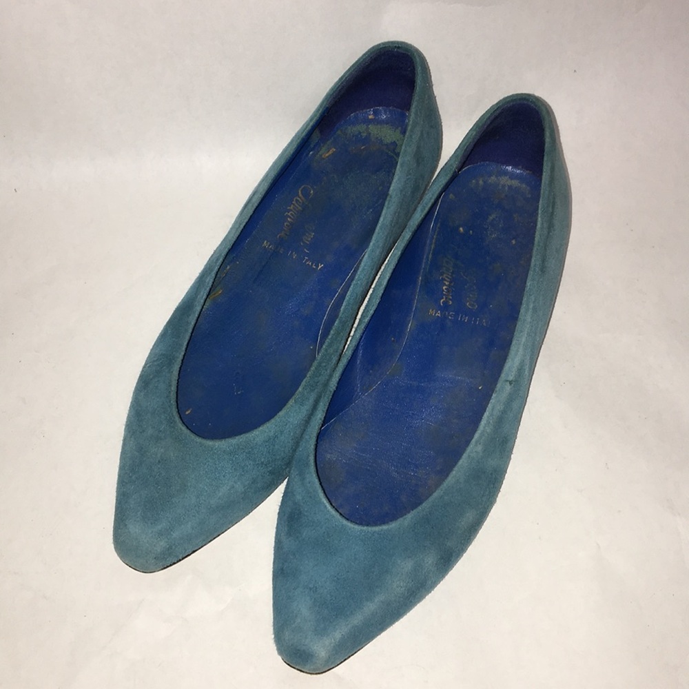 Suede Blue Flats